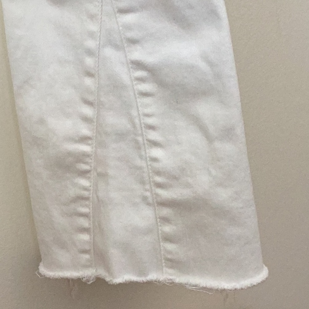 Maje White Denim Jeans high waist wide leg Sz 10 - Picture 8 of 10